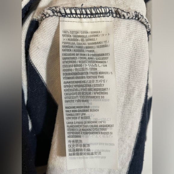 Abercrombie & Fitch Sweater Navy/White Muscle VNeck Stripe Long Sleeve XL Y2K - Picture 4 of 10